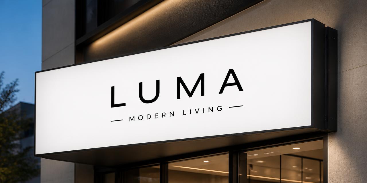 Glowing illuminated cabinet lightbox sign on a storefront