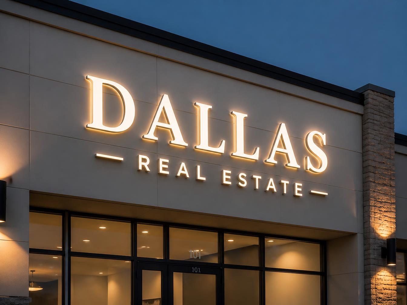 Exterior illuminated channel letters on a commercial building